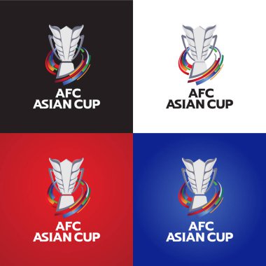 Karachi Pakistan 10 Mayıs. Afc Asya Kupası 2023-2024 logo Katar vektör illüstrasyonu.