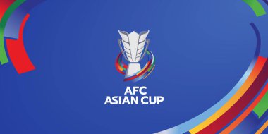 Karachi Pakistan 10 Mayıs. Afc Asya Kupası 2023-2024 logo Katar vektör illüstrasyonu.