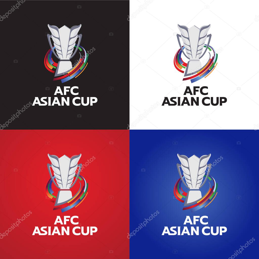 Karachi Pakistan 10 May. Afc asian cup 2023-2024 logo Qatar vector illustration.