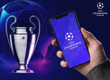 Karachi, Pakistan, 13 Ocak, UEFA Şampiyonlar Ligi Kupası 3 boyutlu görüntü.