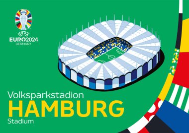 Karachi, Pakistan 27 Mayıs 2024 Avrupa Futbol Şampiyonası logosu Almanya vektör illüstrasyonunda.