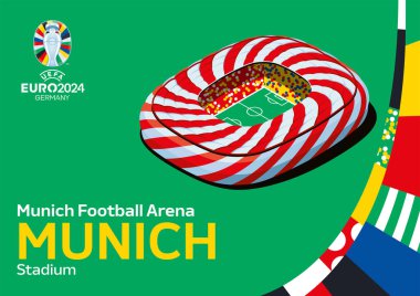 Karachi, Pakistan 27 Mayıs 2024 Avrupa Futbol Şampiyonası logosu Almanya vektör illüstrasyonunda.