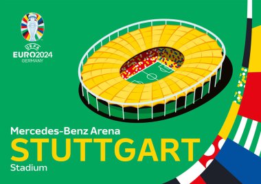 Karachi, Pakistan 27 Mayıs 2024 Avrupa Futbol Şampiyonası logosu Almanya vektör illüstrasyonunda.