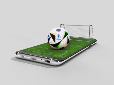 Karachi, Pakistan. 31 Mayıs. UEFA Avrupa Kupası 2024 Mobil futbol 3D resimli futbol topu.
