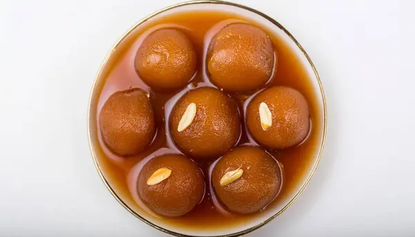 stock image Gulab jaman with nuts syrup. Ai Generated