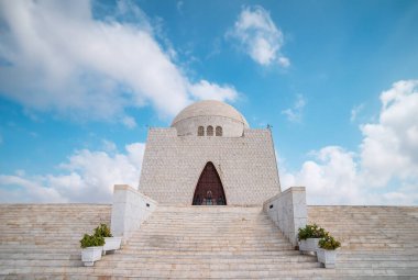 The Tomb of Muhammad Ali Jinnah, commonly known as Mazar-e-Quaid, stands as an iconic symbol of Pakistan's rich history and the enduring legacy of its founding father. Situated in Karachi. Pakistan clipart