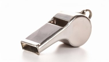 Çelik metal gümüş şeker ıslığı beyaz arka planda izole