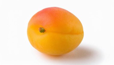 Apricot fruit with apricot leaf isolated on a white background. clipart