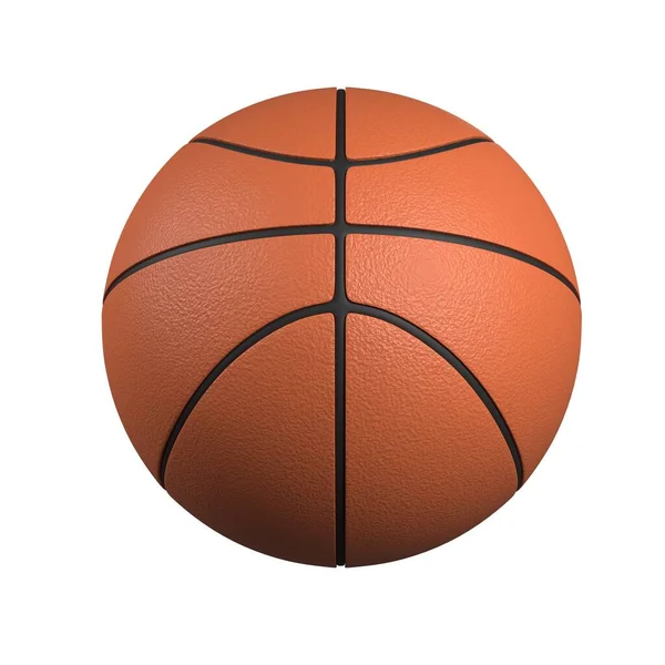 Basketbal Izolovaných Bílém Pozadí Vykreslování — Stock fotografie