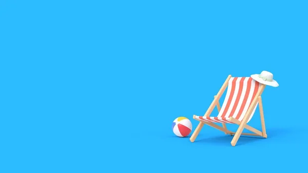 Summer Sale Banner Beach Chair Hat Concept Vacation Illustration — 스톡 사진