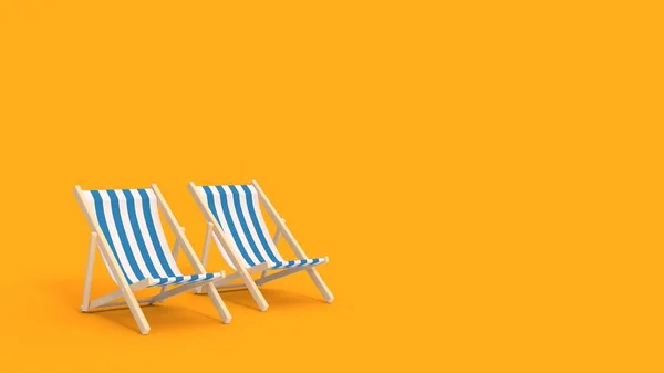 Summer sale banner. beach chair. concept of vacation. 3D illustration