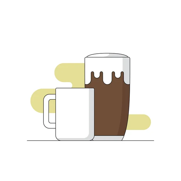 Kaffeelinie Kunst Einfaches Icon Design Konzept Vektorillustration — Stockvektor