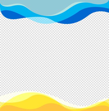 Broşür, afiş ve broşür için dalgalı çerçeve tasarımı öğesi. Ukrayna bayrağının renkleriyle. Vektör illüstrasyonu