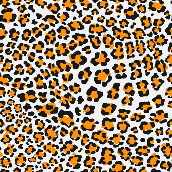 Print Leopard Pattern Texture Repeating Seamless Orange Black Vector Illustration — Stock Vector