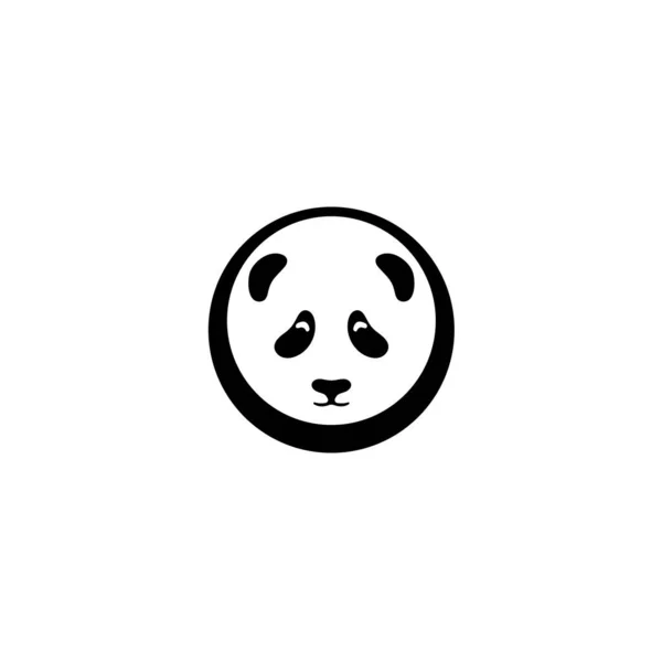 Logo Panda Kopf Panda Kreis Vektorillustration — Stockvektor