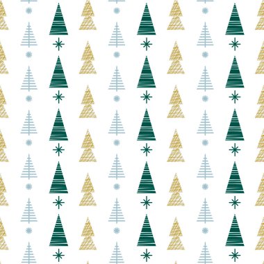 Noel Modern Düzen. Noel Kış Ormanı Paketi. Vektör illüstrasyonu