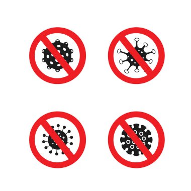 Virüs Simgesi Corona Virüs Mikrobunu Durdur.