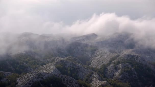 Nubes Sobre Montaña Biokovo Croacia — Vídeos de Stock