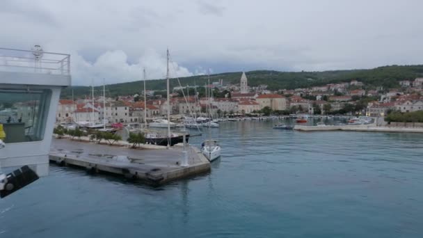 Vue Panoramique Pittoresque Sur Supetar Sur Île Brac Croatie — Video