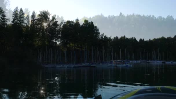 Vacation Poland Water Surface Solina Lake — Stock Video