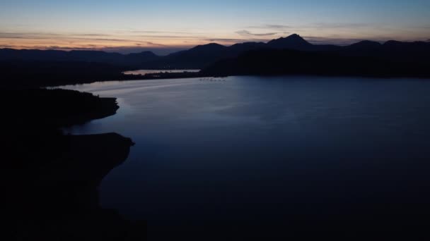 Vista Aérea Reservatório Liptovska Mara Eslováquia Pôr Sol Sobre Lago — Vídeo de Stock