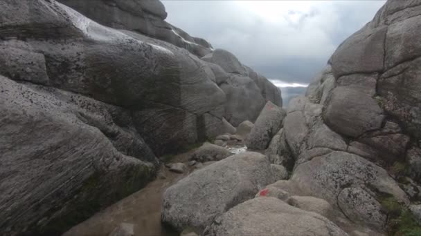 Huge Rocks Formations Norway — Stock Video