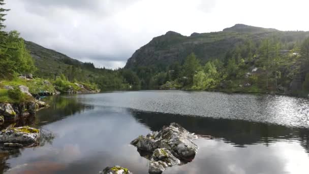 Гірський Краєвид Фіорд Норвегія — стокове відео