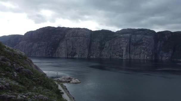 Paesaggio Montano Fiordo Norvegia — Video Stock