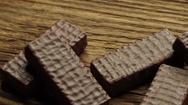 Шоколадне Печиво Дерев Яному Столі — стокове відео