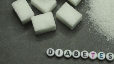 Pile of unhealthy white sugar cubes
