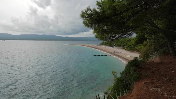 Zlatni Rat Famosa Vista Playa Color Turquesa Croacia — Foto de Stock