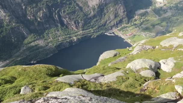 Горный Пейзаж Фьорд Норвегия — стоковое видео