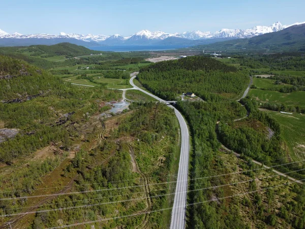 ノルウェーの風景の空中写真 ストック写真