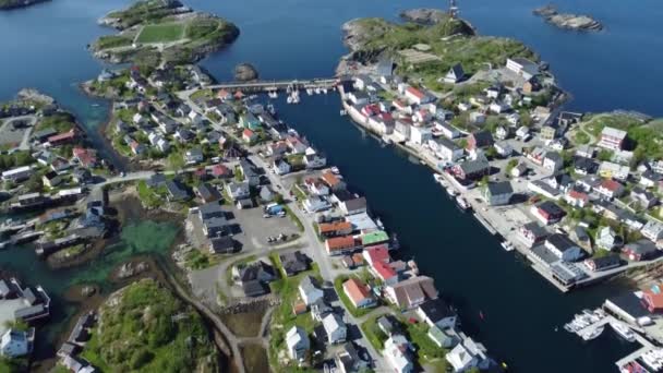 Norveç Teki Lofoten Adaları Ndaki Balıkçı Köyünün Hava Manzarası — Stok video