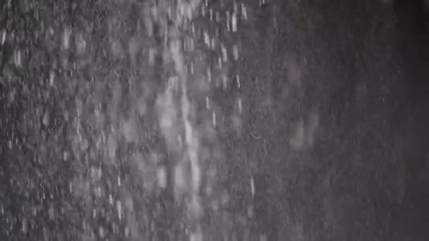 Stream Falling Confetti Dust Particles Snowfall Black Background 속에서 날아다니는 — 비디오