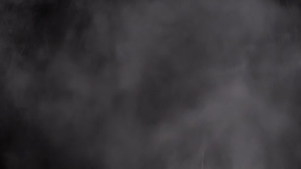 Explosion Particules Mixtes Fumée Vapeur Eau Isolées Sur Fond Noir — Video