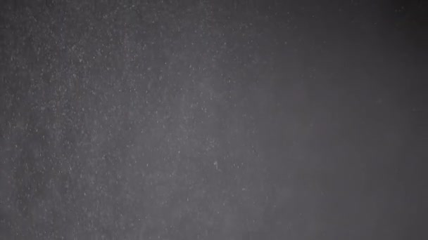 Fallende Mischpartikel Schneefall Staub Trümmer Pulver Auf Schwarzem Hintergrund Whirlpool — Stockvideo
