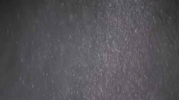 Düşen Karışık Parçacıklar Kar Düşüşü Toz Enkaz Kara Arkaplan Üzerine — Stok video