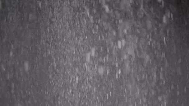 Stream Falling Confetti Dust Particles Snowfall Black Background Blurred Fundal — Videoclip de stoc