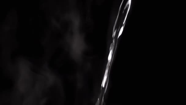 Jet Hot Coiling Water Houring Background Clouds White Steam Avdunstning — Stockvideo