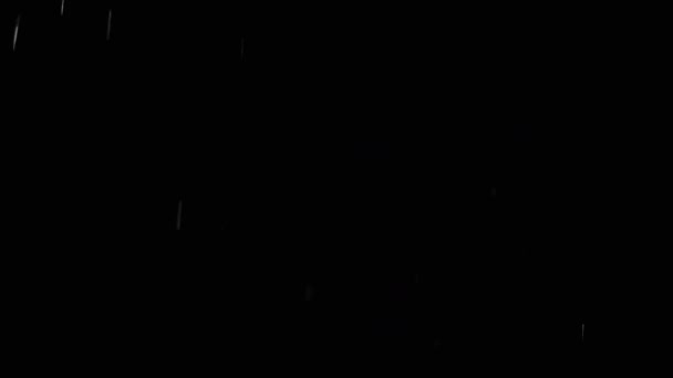 Падение Снежных Кристаллов Черном Фоне Пятно Боке Изолированный Рождественский Фон — стоковое видео
