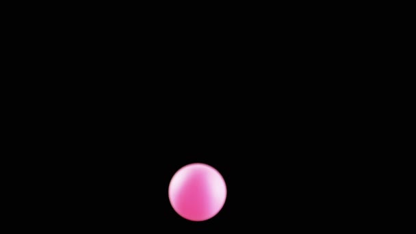 Pink Small Tennis Ball Spinning Copy Space Czarnym Tle Streszczenie — Wideo stockowe