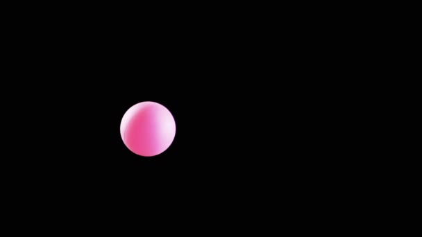 Roze Kleine Tennisbal Draaien Kopieerruimte Zwarte Achtergrond Uittreksel Zijaanzicht Kunststof — Stockvideo