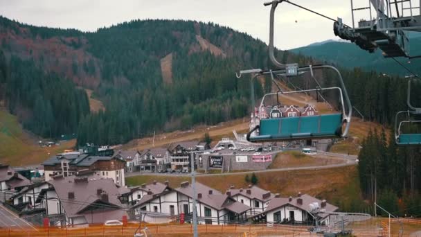 Poliyanytsya Ukrayna Kasım 2023 Boş Kayak Asansörleri Karpat Dağları Nın — Stok video