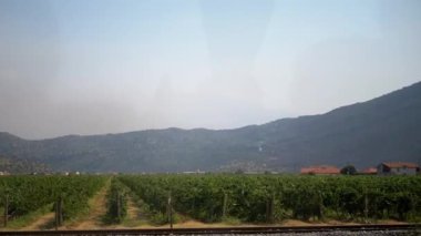 Tren penceresinden üzüm bağlarının ve evlerin önünden geçerken manzaralı bir kır manzarası ortaya çıkıyor. Sakin manzara doğanın güzelliğini gözler önüne seriyor..