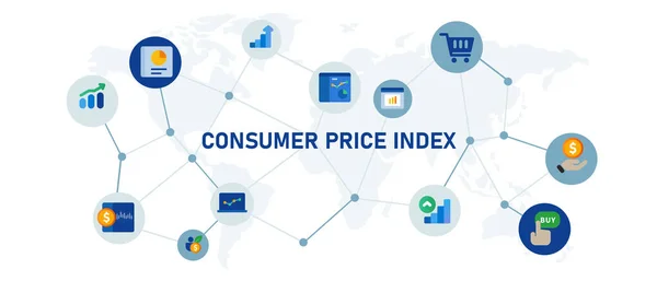 Ipc Índice Precios Consumidor Número Estadístico Económico Para Medir Percepción — Vector de stock