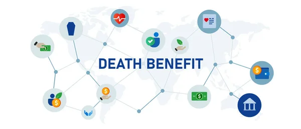 Świadczenia Śmierci Ubezpieczenie Życie Ochrona Finansowa Ikona Pojęcie Wektor Ilustracji — Wektor stockowy
