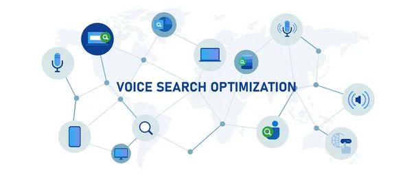 Optimisation Recherche Vocale Concept Assistance Sonore Aide Vecteur Microphone — Image vectorielle