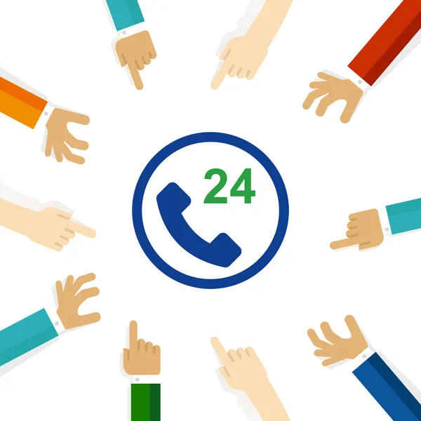 电话24小时接线员服务支持通信交谈载体 — 图库矢量图片
