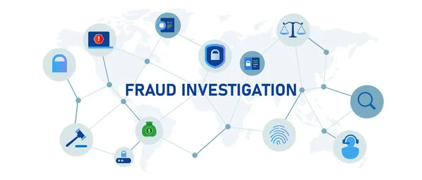 Fraud Investigation Corporate Crime Audit Concept Symbol Icon Vector — Stock Vector